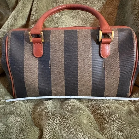 Fendi Brown and Black Striped small Duffel tote - Picture 6 of 11